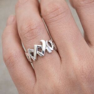 Tiffany & Co. Paloma Picasso Graffiti Love And Kisses Ring Sterling Silver